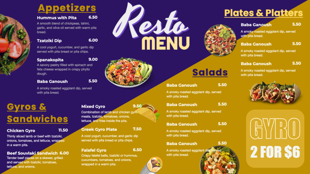 Resto Menu