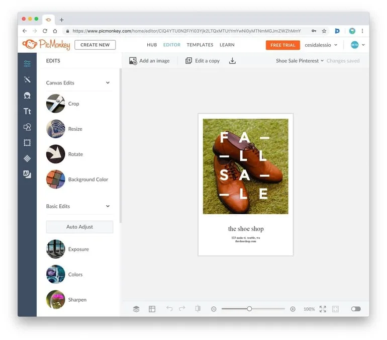 PicMonkey Screenshot