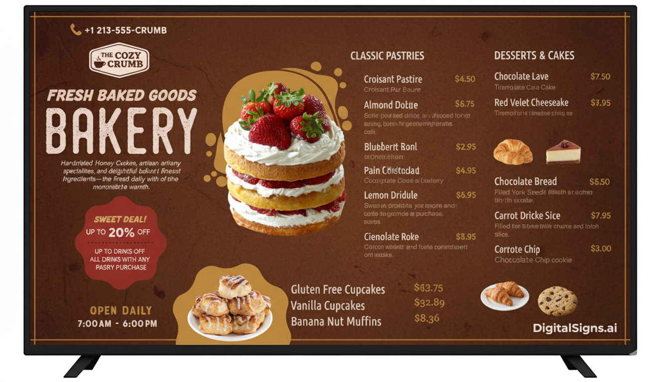 Digital menu boards for restaurants in Houston