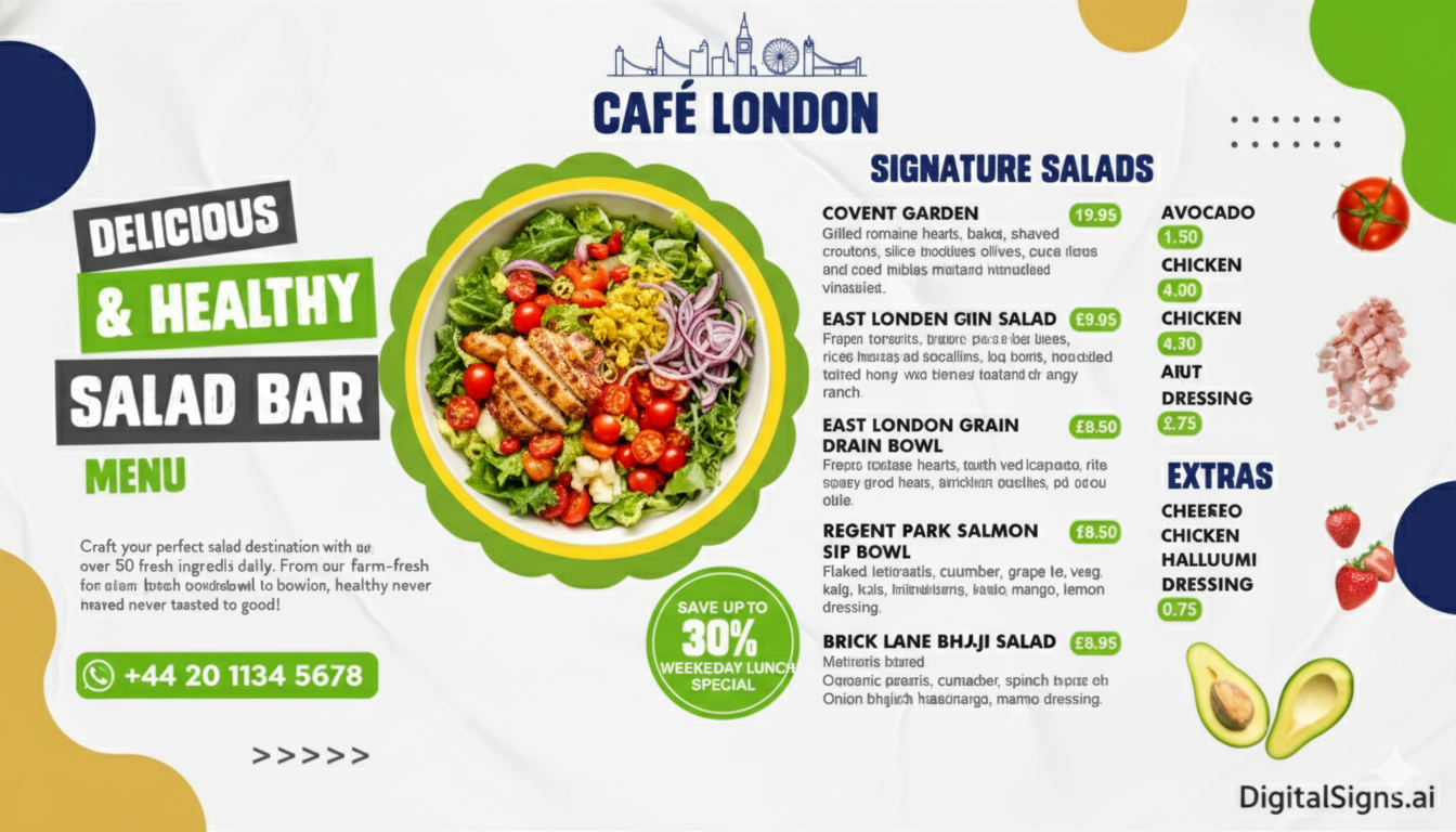 Digital menu boards for restaurants in Zurich